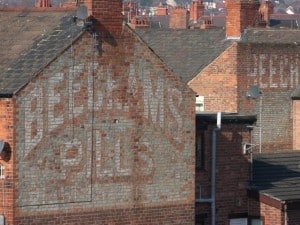 Beechams Pills hand painted gable ends in Shotton
