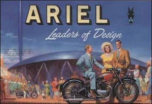 1951 Ariel Motorbikes postcard, leaders of design