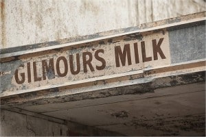 Hand painted sign on a former milk bar in Australia