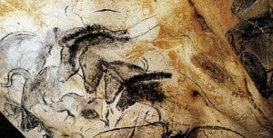 Horse heads cave painting from the Chauvet cave Ardèche