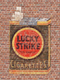 Miniature Planet Lucky Strike Cigarettes Sign