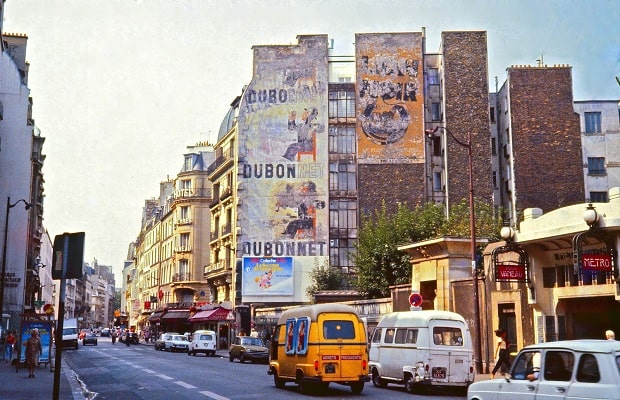 Large hand painted sign on a wall in France advertising Dubonnet