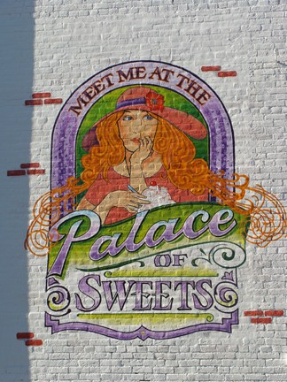 Hand-painted mural for the Palace of Sweets