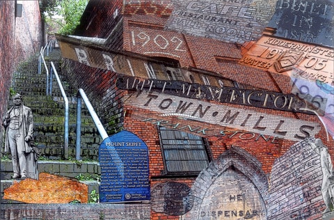 Collage showing various ghostsigns in Kidderminster