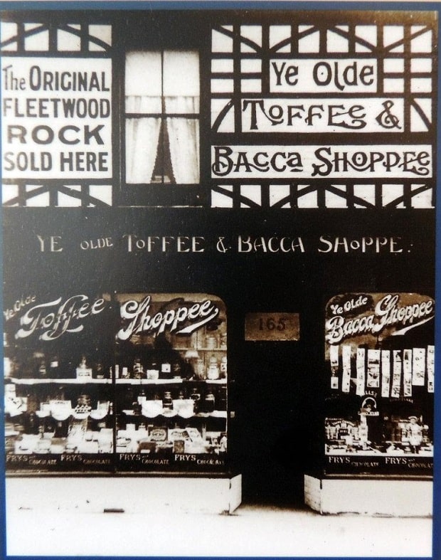 Archive photo of tobacco shop with traditional original signage