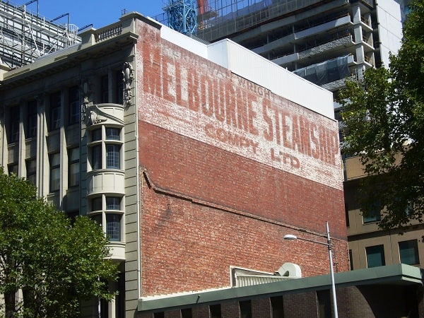 Ghostsign advertising Melbourne Shipping Company