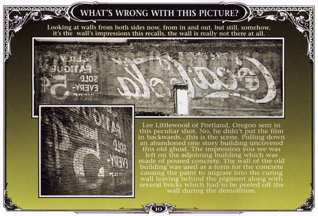 Clipping from Letterheads magazine showing Coca-Cola ghostsign in negative