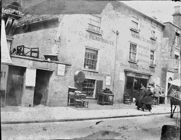 1800s street scene in Deal, Kent showing Henry Dunn's furniture shop