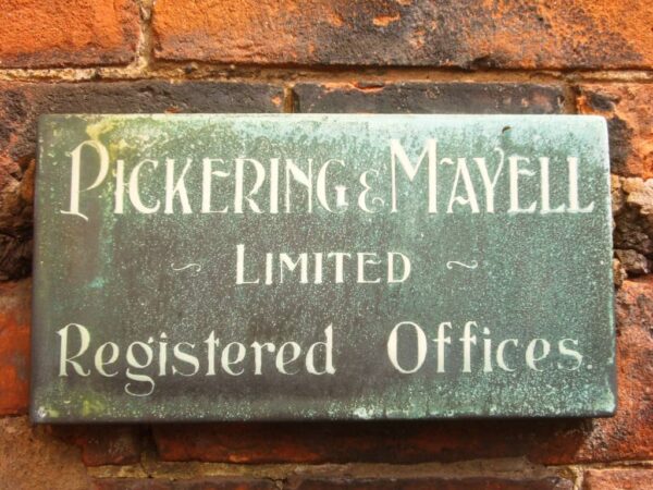 Small plaque for Pickering & Mayell