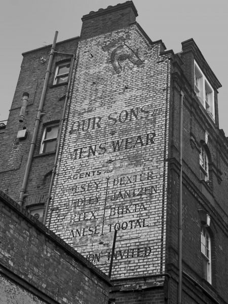 Photographed Ghost Sign in Brixton