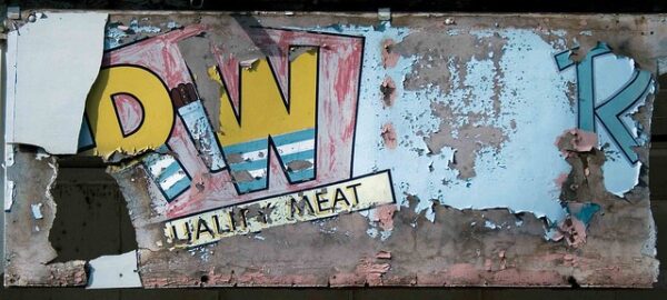 Painted sign for quality meat