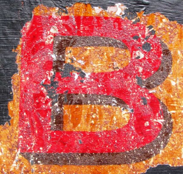 Painted letter B