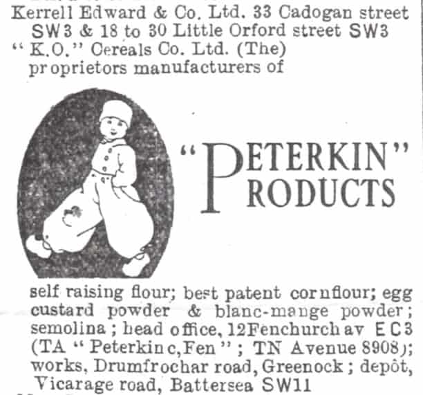 Advertisement for Peterkin Products under trade directory listing for Kerrell Edward & Co.