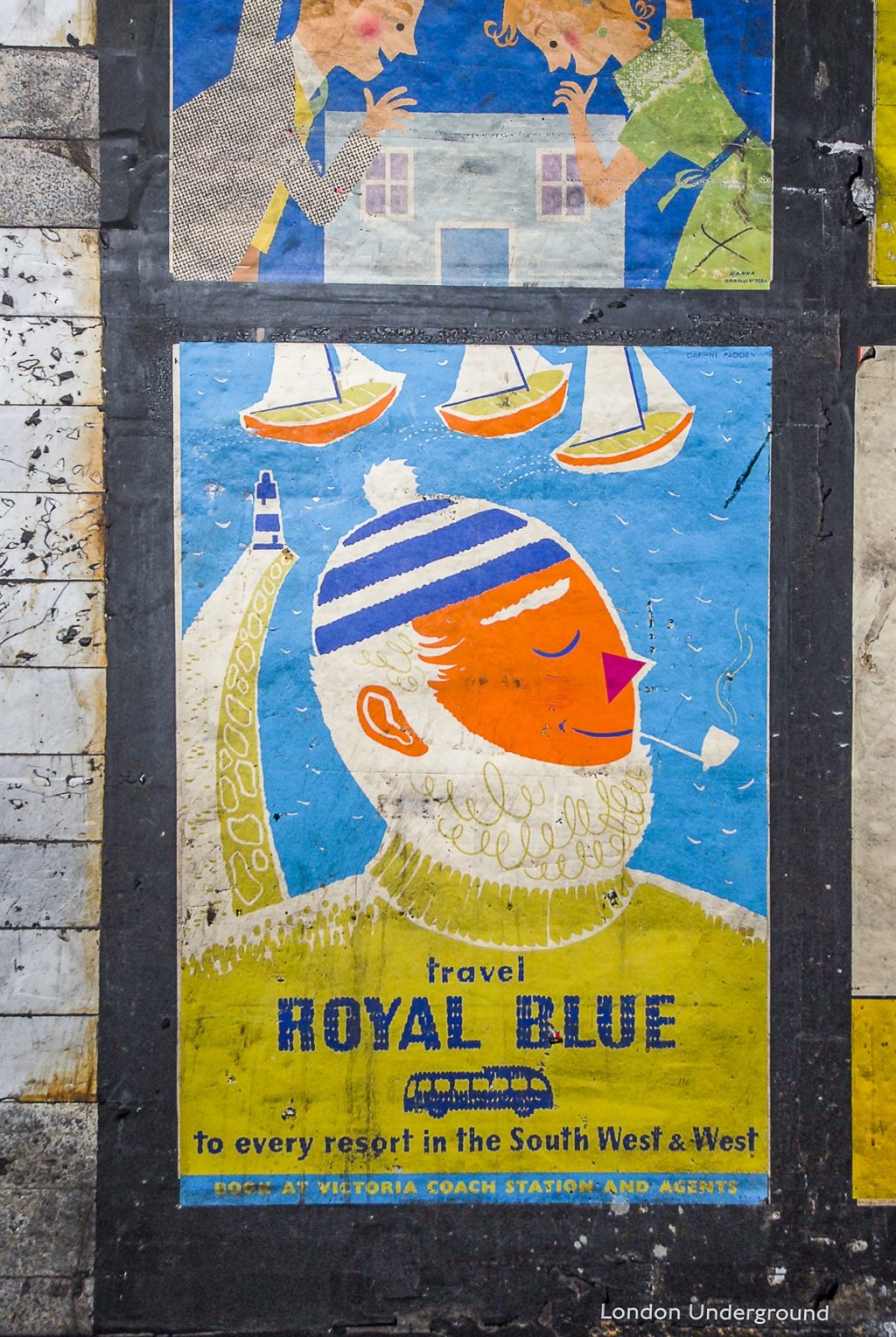 Advertising time capsule at Notting Hill Gate station in the form of a vintage 1950s poster.