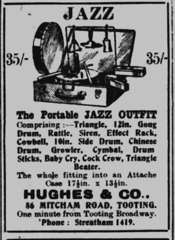 Advertising "The Portable Jazz Outfit".